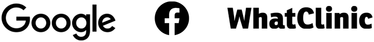 Google Logo | Facebook Logo | WhatClinic Logo