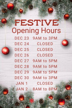 christmas opening hours
